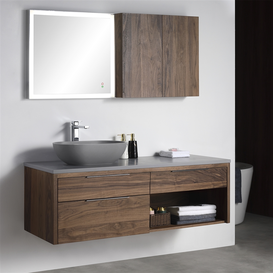 Vanity for outlet vessel sink