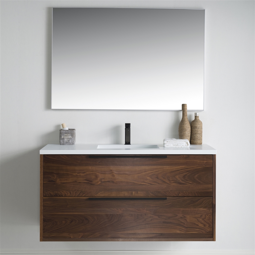 Inolav Alfred 49'' Vanity Solid Surface Top | Floating Bathroom Vanity